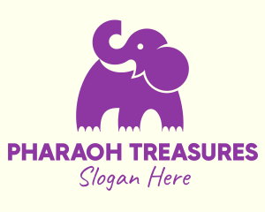 Cute Purple Elephant logo design