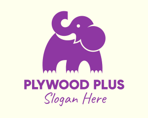 Cute Purple Elephant logo design