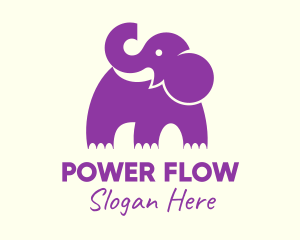 Cute Purple Elephant logo design