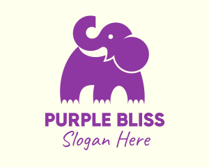 Purple - Cute Purple Elephant logo design