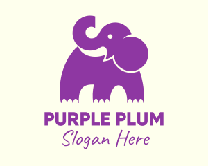 Purple - Cute Purple Elephant logo design