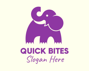 Cute Purple Elephant logo design