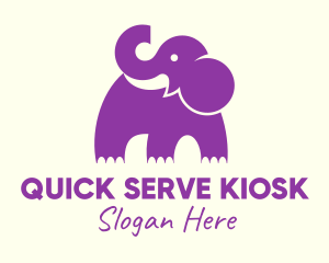 Cute Purple Elephant logo design