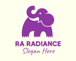 Cute Purple Elephant logo design