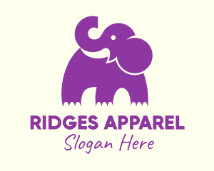 Cute Purple Elephant logo design