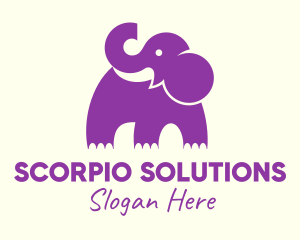 Cute Purple Elephant logo design