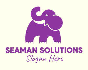 Cute Purple Elephant logo design