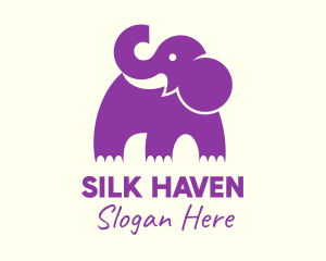 Cute Purple Elephant logo design