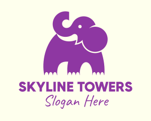 Cute Purple Elephant logo design