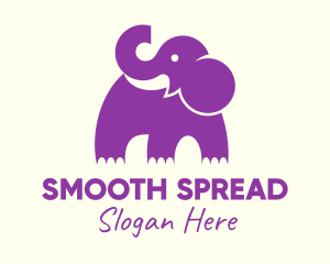 Cute Purple Elephant logo design