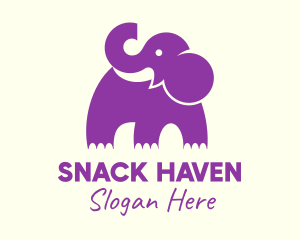 Cute Purple Elephant logo design