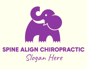 Cute Purple Elephant logo design