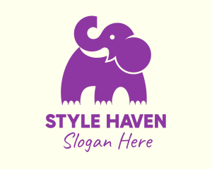 Baby Elephant - Cute Purple Elephant logo design