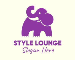 Cute Purple Elephant logo design