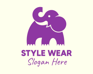 Cute Purple Elephant logo design