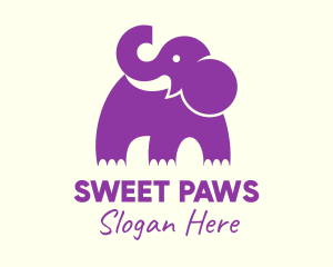 Cute - Cute Purple Elephant logo design