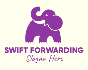 Cute Purple Elephant logo design