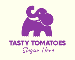 Cute Purple Elephant logo design