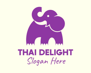 Thailand - Cute Purple Elephant logo design