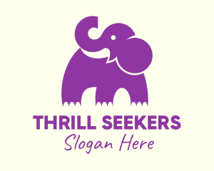 Cute Purple Elephant logo design