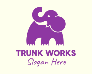 Trunk - Cute Purple Elephant logo design