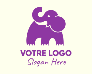 Purple - Cute Purple Elephant logo design