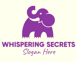 Cute Purple Elephant logo design