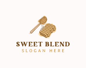 Syrup - Sweet Honey Honeycomb logo design