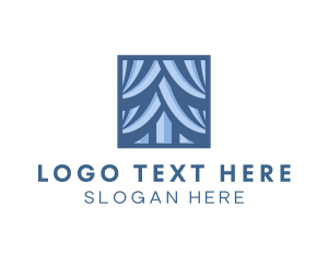 Interior Design - Modern Square Curtain logo design