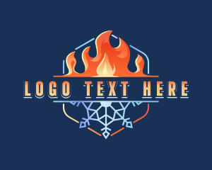 Heater - Fire Snowflake Ventilation logo design
