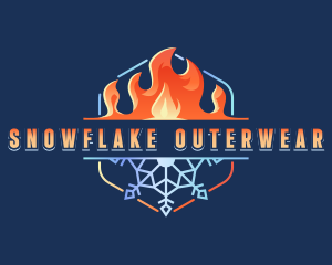 Fire Snowflake Ventilation logo design