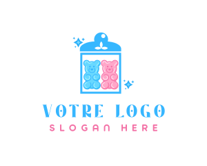 Snack - Candy Bear Jar logo design