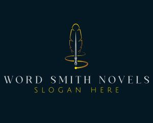 Novelist - Publishing Writer Quill logo design