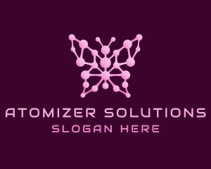 Pink Butterfly Molecule logo design