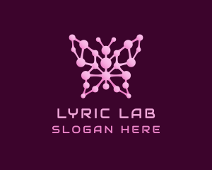 Pink Butterfly Molecule logo design