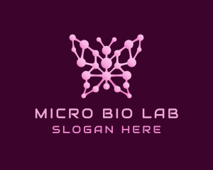 Pink Butterfly Molecule logo design