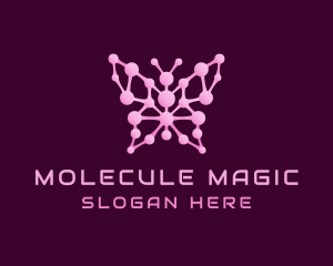 Molecule - Pink Butterfly Molecule logo design