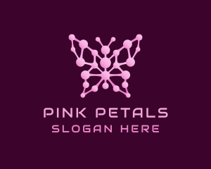 Pink Butterfly Molecule logo design