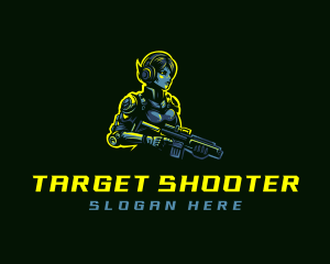 Shooter - Gamer Girl Shooter logo design