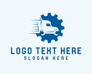 Truckload - Wrench Gear Truck logo design