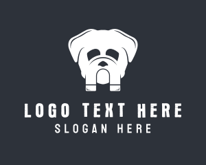 White - Magnet Bulldog Vet logo design