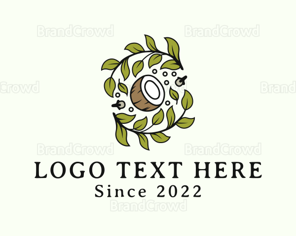 Leaf Coconut Herb Logo