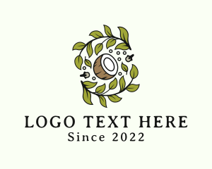 Essential Oil - Leaf Coconut Herb logo design