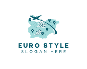 Bulgaria Travel Map logo design