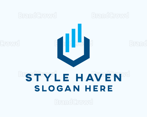 Finance Hexagon Bars Logo
