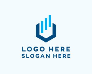 Finance Hexagon Bars Logo