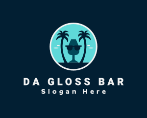 Beach Island Bar Drink logo design