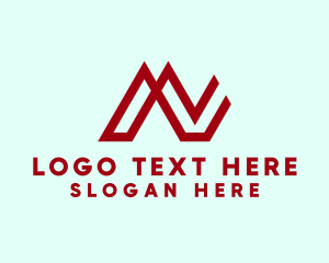 Modern - Red Letter AV Monogram logo design