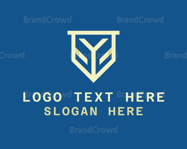 Geometric Banner Shield Logo