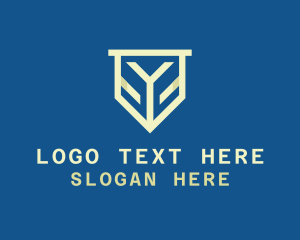 Business - Geometric Banner Shield logo design